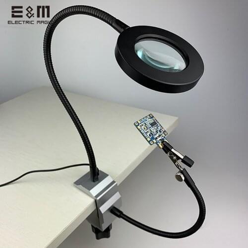 Magnifier Glass Adjust LED Lamp PCB Fixed Clip Hook Electric Iron Bracket Welding Table Soldering Electronic Maintenance Tool