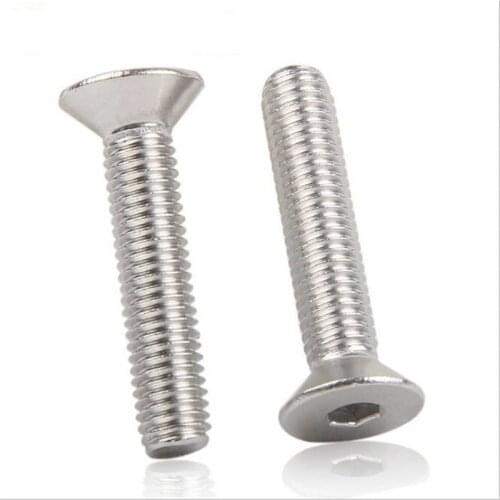 M2.5 Hexagon Socket Screw Hex Countersunk Flat Head Vis 304 Stainless Steel Allen Screws Bolt Machine Socke Bolt DIN7991/ISO1064
