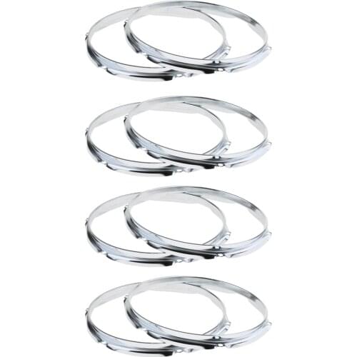 MagiDeal 4 Pair Iron Tom-Tom Drum Hoop Ring Rim DIY 10inch 6 Holes/Lugs