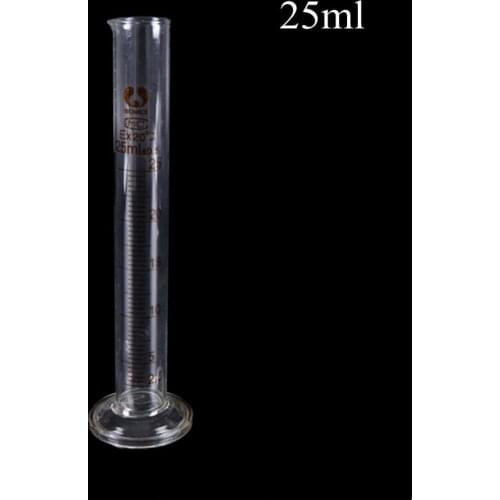 1PC 25ml Graduated Glass Measuring Cylinder Chemistry Laboratory Measure School Laboratory Cylinder Wholesale Drop Shipping