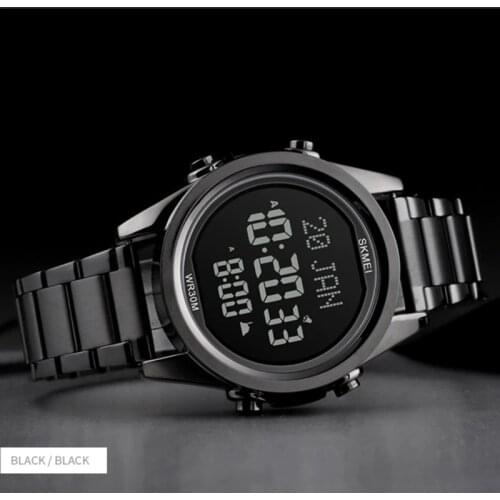 Muslim Azan Clock Watch for Prayer with Qibla Compass Adhan Alarm Hijri Calendar Islamic Al Harameen Watch Men SKMEI 2020