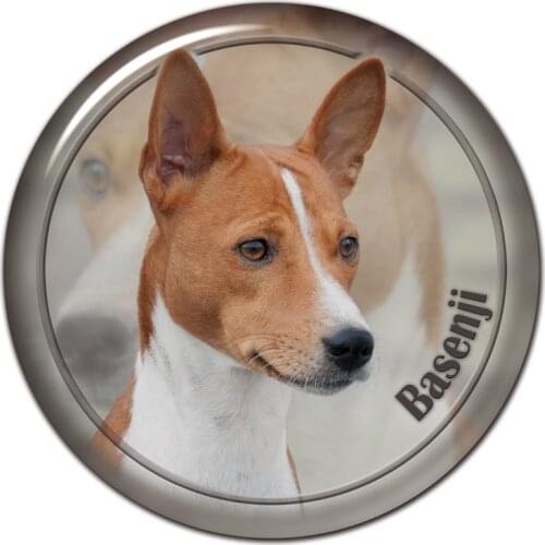 S30430# 13CM/15CM/17CM PVC Decal Basenji Dog V1 Car Sticker Waterproof for Bumper Rear Window Laptop Toilet