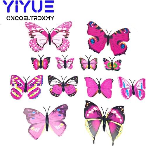 12PCS Wall Stickers Butterfly 3D Wallpaper PVC 3D House Decoration Wall Stickers 3D Wallpapers For Living Room
