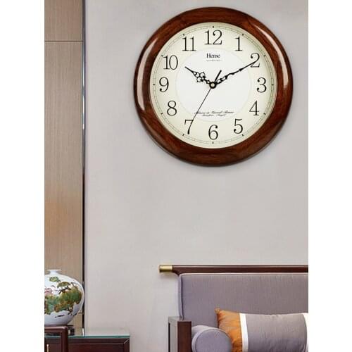 Nordic Design Vintage Wood Wall Clock Retro Solid Wood Clock Modern Round Wall Clock Quartz Silent Simplicity Horloge Murale