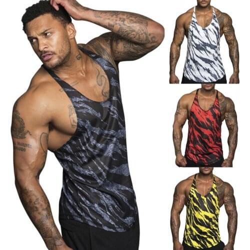 2020 Newest Fashion Mens Stringer Bodybuilding Tank Top Gym Fitness Singlet Muscle Vest Tee Shirt