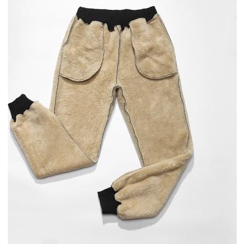 2020 New Mens Wool Pants Velvet Cashmere Pants Men Thick Fleece Joggers Winter Warm Pant Heavyweight Trousers Men Sweatpants