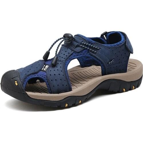 New Men Shoes Beach Mens Sandals Plus Size Men Sandals Summer Genuine Leather Sandals for Man Fashion Outdoor Casual Sneakers 47