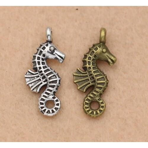 Tibetan Silver Plated Hippocampus Charm Pendants Jewelry Making Bracelet Handmade Jewelry Diy Accessories 24x11mm