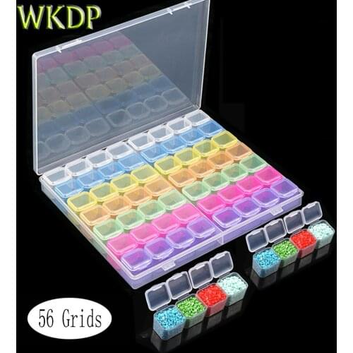 56grids Dismountable For Diamond Embroidery Accessories Diamond Painting Storage Boxes Cross Stitch Cases Storage Organizer