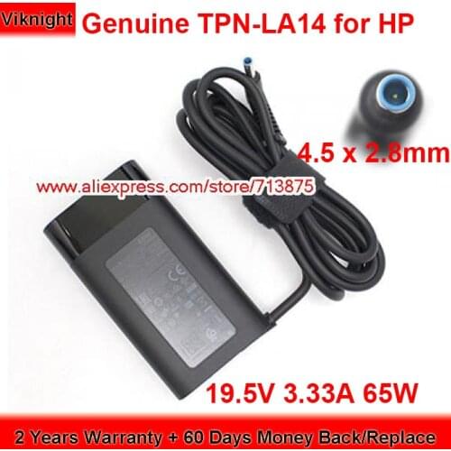 Genuine TPN-LA14 65W Charger 19.5V 3.33A AC Adapter for Hp 15-CN0003CA 15-CP0008CA 13-AH0034CL L24008-001 Laptop Power Supply
