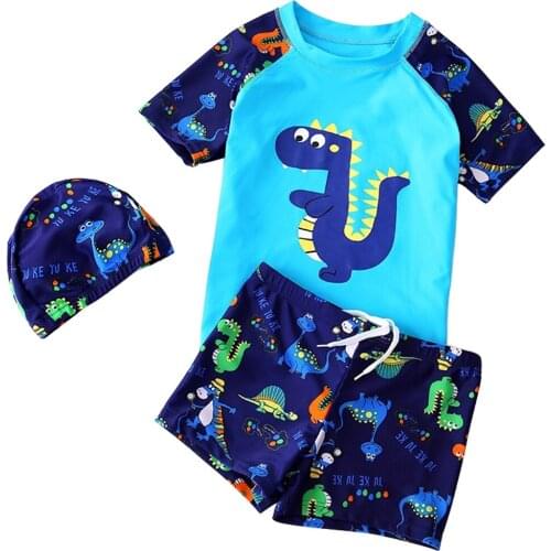 Beachwear for Children Comfortable Boys Three-piece Swimwear Summer Swimsuit Sun Protection for Kids Quick-drying Beach Surfing