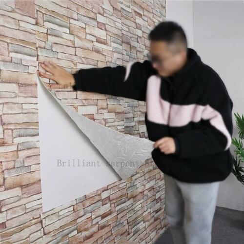 Wall Sticker Self-adhesive Wall Tile Mordern Style Wall Decals Blue Grey Marble Bricks Bathroom Kitchen Home Decor