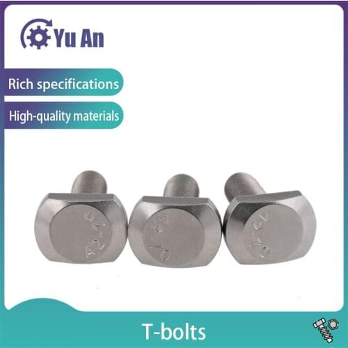 304Stainless Steel T-bolt T-slot Bolt T-shaped Platen Screw GB37 1Pcs