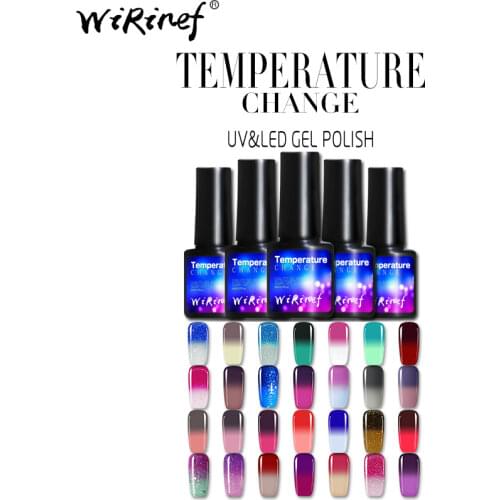 WiRinef 8ml Thermo Gel Varnish Nail Polish Hot Sale Temperature Change Color Gel Varnishes Soak Off UV Gel Nail Polish