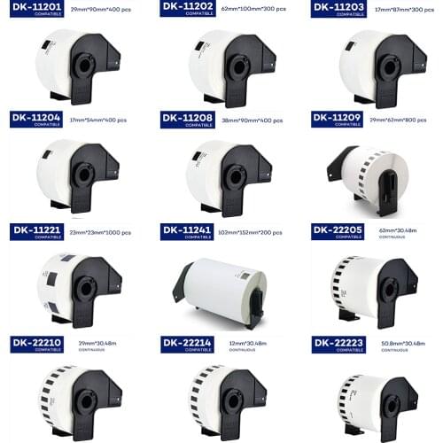 2Rolls Thermal Paper Compatible for Brother Label Printer DK-22205 Continuous DK-11204 Die-Cut Standard Address Labels for QL570