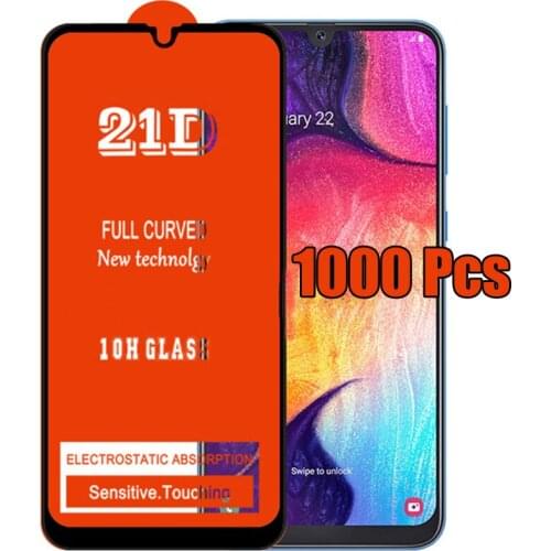 1000pcs 21D Tempered Glass Full Glue Cover Flim Screen Protector For Samsung Galaxy A21S A01 A11 A21 A31 A41 A51 A61 A71 A81 A91