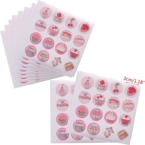 160pcs Sweet Cake Candy Baking Bag Sticker Seals Labels Decals Wrapping Gift Tags Decorative Scrapbooking DIY Daily Stickers