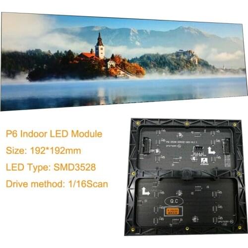 2021 new arrived P6 192*192mm module led matrix panel rgb HUB75 1/16Scan sign pantalla led exterior taxi display P2 P2.5 P3 P4