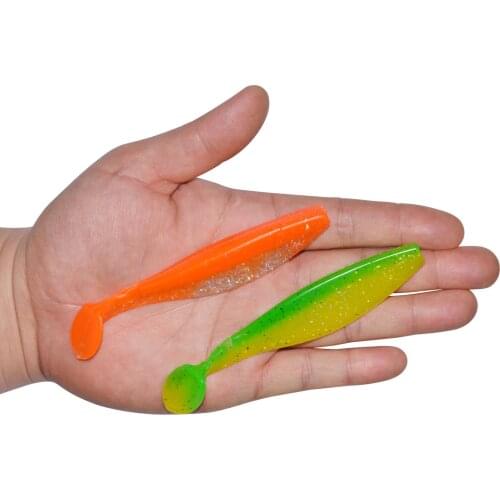 3Pcs/lot 110mm Soft Baits Shad Soft Lure for Fishing Lure Bait Tuna Mix Color T-tail Easy Jig Shiner Bass Rubber Wobblers Fish