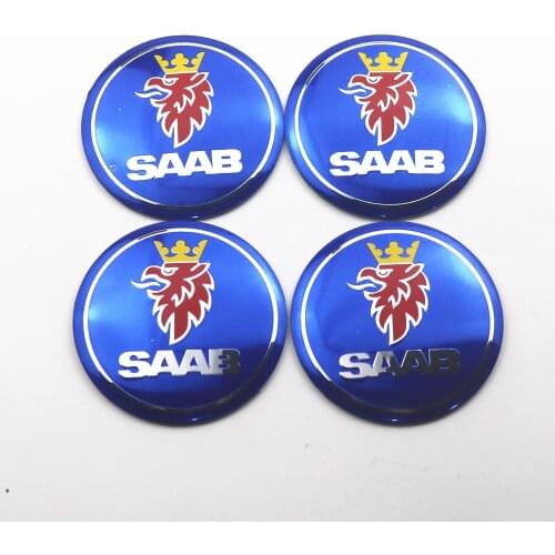 4Pcs 56mm Car Wheel Hub Center Caps Cover Emblem Badge Sticker For SAAB 9-3 93 9-5 9 3 9000 9 5 Car Styling