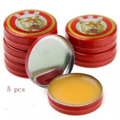 5Pcs Red Tiger Essential Balm Ointment Muscle Back Neck Relieving Headache Pain Anti Mosquito Relief Cool Cream Body Massager