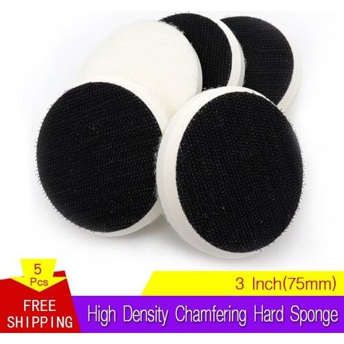 5PCS High Density Chamfering Hard Interface Pad 3 Inch 75mm Sponge Cushion Pad Sander Protection Pad for Polishing & Grinding