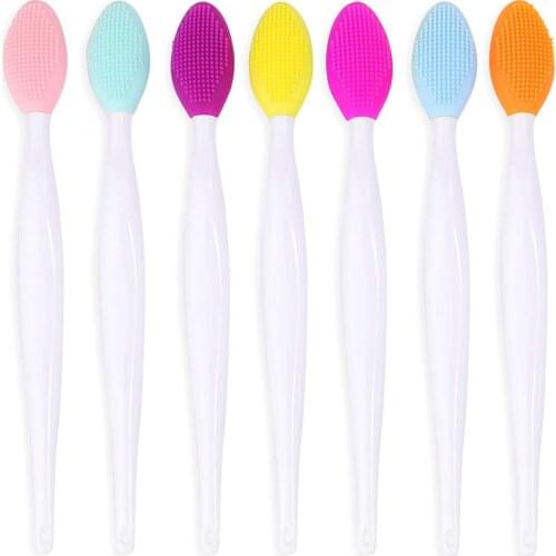 50pcs Double Side Nose Cleaning Blackhead Remove Silicone Exfoliator Lip Brush Exfoliating Lip Scrub Brush