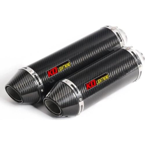 51mm Universal Motorcycle Exhaust Tail Pipe Without DB Killer 350/430mm Carbon Fiber Exhaust System For ATV Street Bike