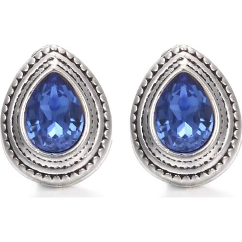 6Colors Water Drop Crystal Ginger Snap Button Vintage Tear Shape Metal Snap DIY 12mm Snap Earrings Jewelry Gift