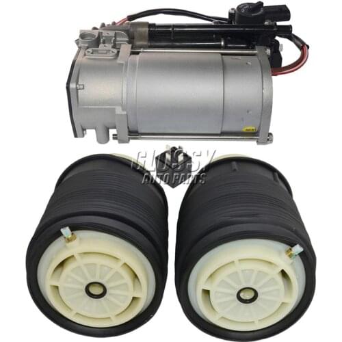 AP02 2123200725 2123200825 For Mercedes E Class W212 S212 2010 2011 2012 Compressor Pump + 2 Rear Air Spring Suspension Bag