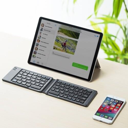 Wireless Bluetooth Computer Keyboard Mini Folding BT Keybord Small Ultra Slim Foldable Portable PC Office Keypad For iPad Phone