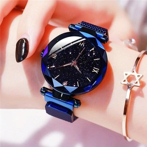 Reloj Mujer Luxury Starry Sky Women Watches Magnetic Mesh Belt Band Watch Womens Fashion Dress Wristwatch Zegarek Damski