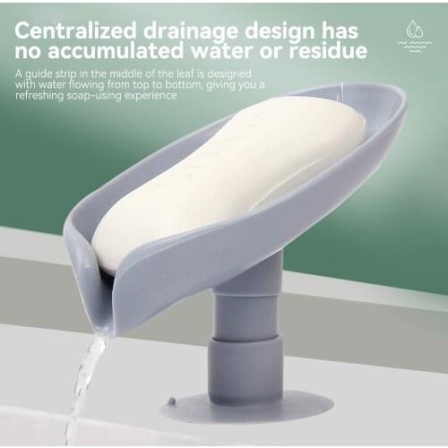 Leaf Shaped Soap Holder Shower Soap Shelf Bath Soap Box Vertical Suction Cup Laundry Soap Dish Storage Tray Bathroom Supplies