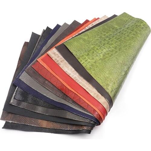 Leather making Handmade DIY leather Vegetable Tanned Cowhide Material Fabric Piece Litchi Faux Artificial Leather Fabric For