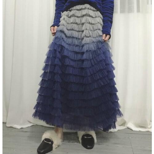 Brand new womens High quality mesh spring summer autumn Layered skirts B241