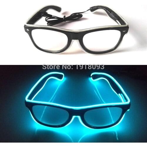 New design 10 COLOR Sound Active EL wire Neon LED Strip Rave Glowing Glasses Light-up toys For Halloween,Cosplay,Wedding