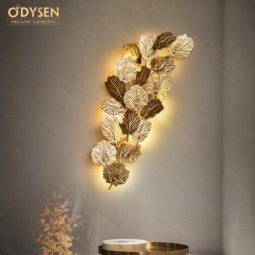 ODYSEN ART DECO Copper Wall Lamp Tree branches Maple Leaf Vintage Retro Indoor Decoration Creative Sconces Lighting Fixture