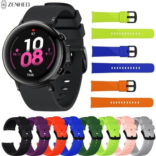 Watchband For Huawei Watch GT2 42mm Silicone Strap Bracelet Replacement 20mm Watch Band for Huawei Honor Magic Watch 2 42mm