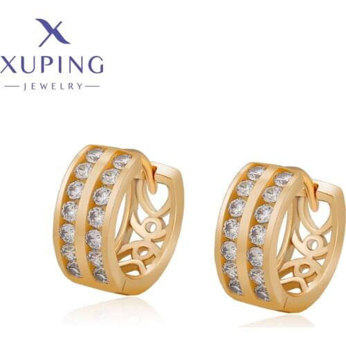 Xuping Jewelry New Arrival Hoop Earrings For Women Christmas Gifts ZBE249