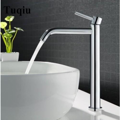 Vidric Tuqiu High Quality Tall bath Sink faucet bathroom slim hot and cold basin water mixer tap bathroom single sink faucet