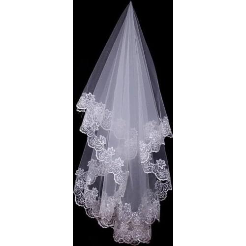 Wedding Accessories Short Bridal Veils White Lace Veil High Quality Cheap Wedding Veils 2023