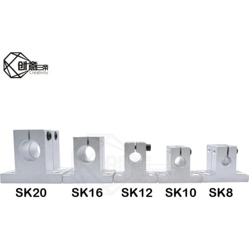 Creativity 4pcs SK8 SK10 SK12 SK16 SK20 linear bearing rail shaft Support Linear Shaft Linear Rod CNC Router 3D printer Part
