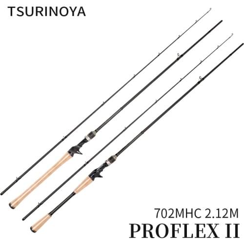 TSURINOYA PROFLEX II Casting Fishing Rod 702MHC 2.12m MH Power Lure WT 10-28g Full FUJI Parts High Carbon Bait Casting Lure Rods