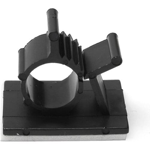 10pcs Cable Clamp Self Adhesive Car Cord Clip Adjustable Wire Tie Fixed Organizer Line Management Fasteners Mount Holder Black