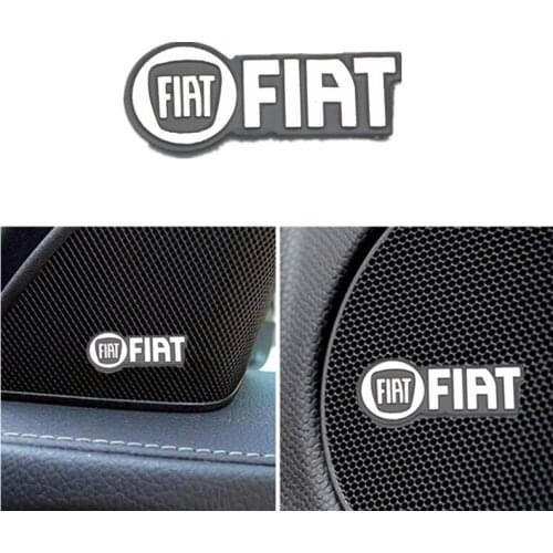 3D Car Styling Sticker Aluminum Emblem interior Speaker audio Badge for Fiat Panda Bravo Punto Linea Croma 500 595