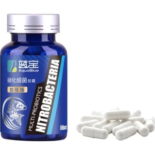 50Pcs/Bottle Aquarium Nitrifying Bacteria Fish Tank Pond Cleaning Fresh Water Concentrated Capsule