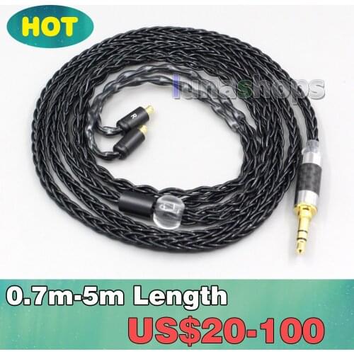 8 Core Silver Plated Black Earphone Cable For Audio Technica ath-ls400 ls300 ls200 ls70 ls50 e40 e50 e70 LN006596