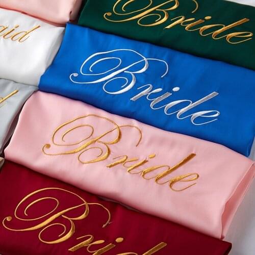 Bridesmaid Robes Satin Robe Bride Elegant Sleepwear Sexy Rayon Women Dressing Gown Bathrobe Kimono Silk Bath Robe Sleep Lounge