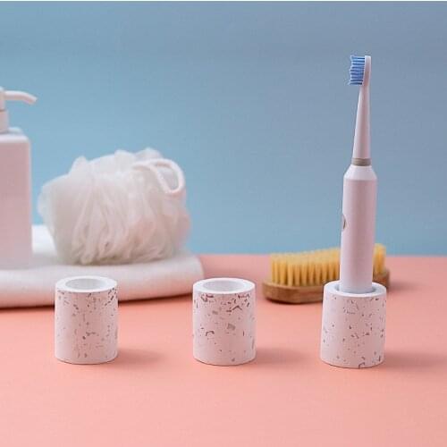 Terrazzo diatomite toothbrush holder dental pad bathroom supplies dry moisture absorption toothbrush holder