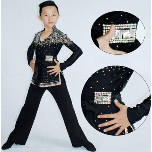 Children Ballroom Latin Dance Tops For Boys Professional Latino Performance Dancing Shirt Cha Cha Samba Competition Wear DL4054